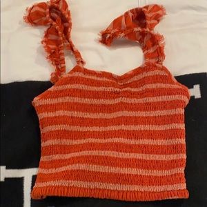 free people dark orange crop top